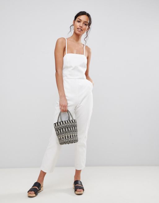 largo vaquero en blanco con cuello halter ASOS DESIGN | ASOS