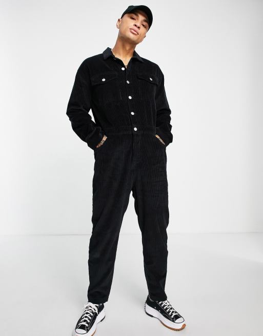 Mono negro estilo worker de pana de ASOS DESIGN
