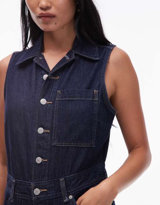 Mono vaquero azul añil sin mangas de Levi's, 3 de 4