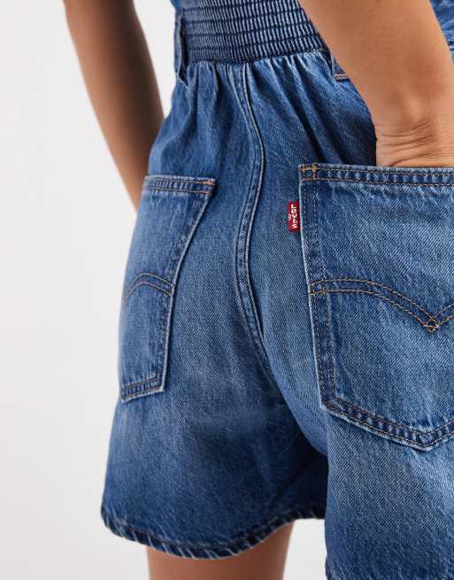 Mono vaquero corto azul medio con cremallera delantera de Levi's , 2 de 4