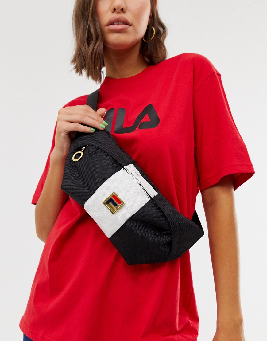 фото Монохромная сумка-кошелек на пояс с полосой и логотипом fila tarin-черный