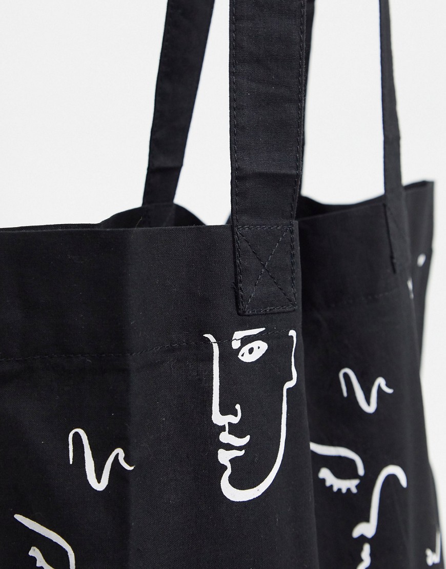фото Монохромная сумка-тоут из органического хлопка asos design-черный