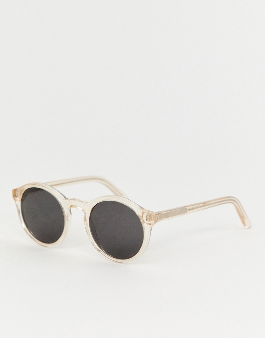 Monokel Eyewear Barstow round sunglasses in champagne-Pink