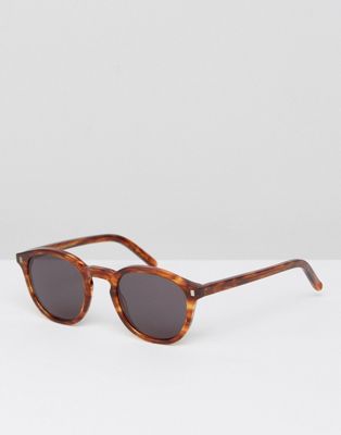 Monokel Eyewear – Nelson – Bärnstensfärgade runda solglasögon-Brun