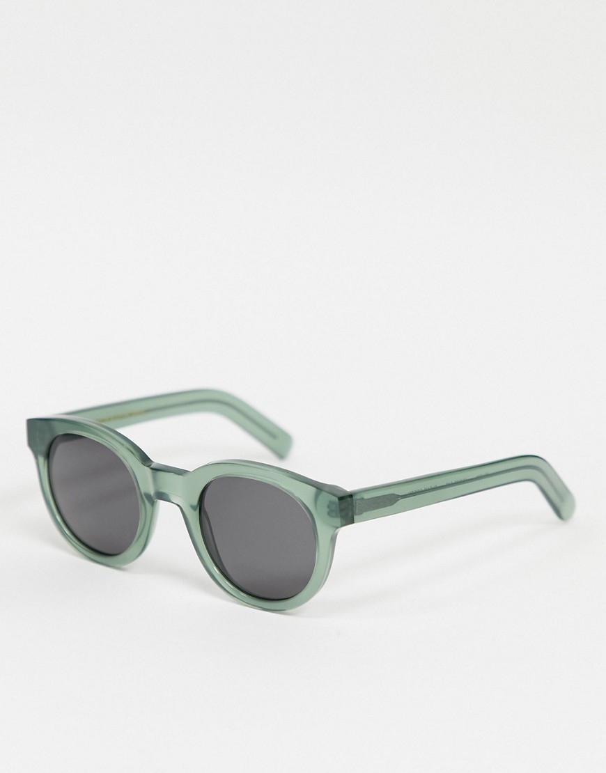 Monokel Eyewear - Shiro - Ronde uniseks zonnebril in doorzichtig groen