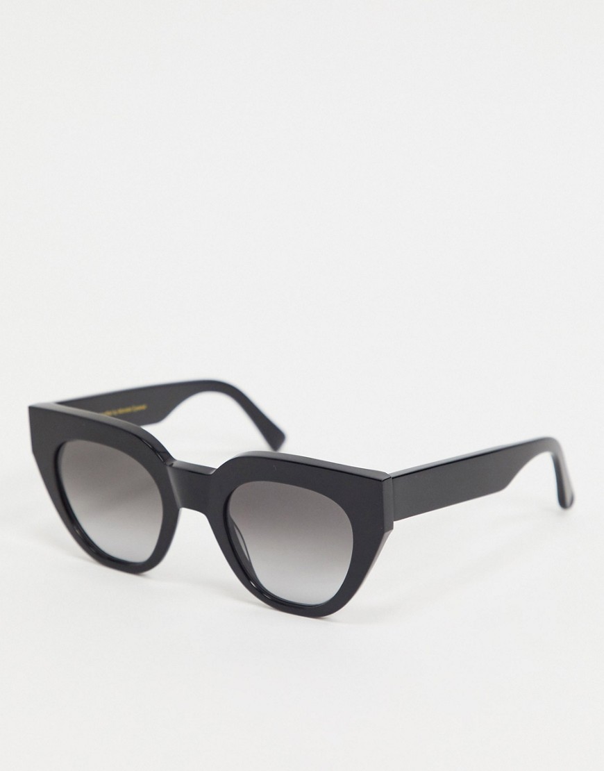 Monokel – Svarta runda cat eye-solglasögon