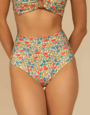 Montce Added Coverage High Rise Bikini Bottom In Black