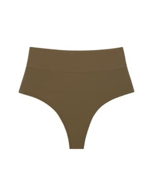 Montce Added Coverage High Rise Bikini Bottoms In Green