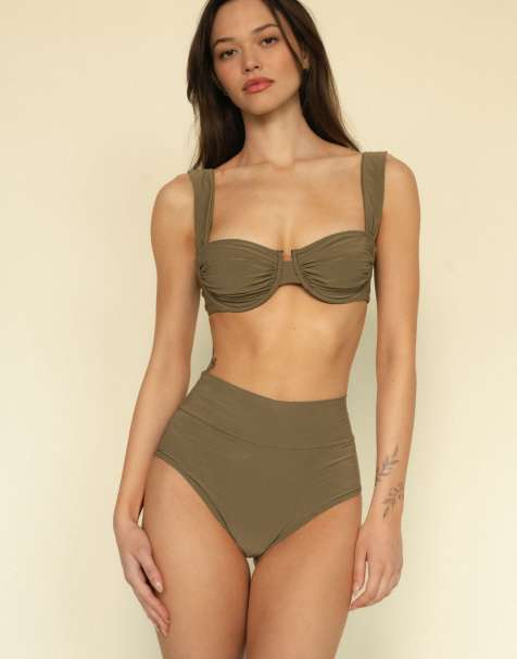 MONTCE bella bikini top in khaki green - view 1