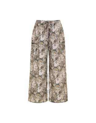 Montce Camo Drawstring Wide-leg Pants W/ Cargo Pockets In Multi
