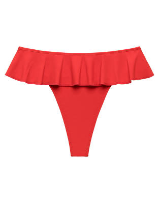 Montce Cherry Tamarindo Ruffle Bikini Bottoms-red In Red