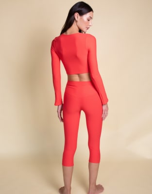 Montce Cherry Zoe Capri Leggings-red In Red