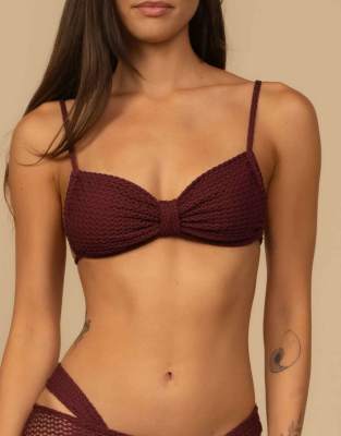 Montce Devin Bikini Top In Burgundy
