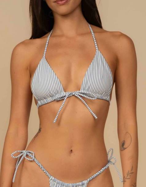 MONTCE emma bikini top in classic blue stripe - view 1