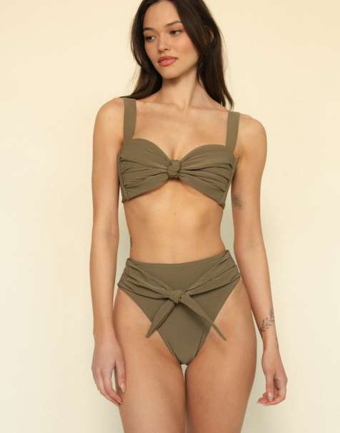 MONTCE Hayden bikini top and bottoms in khaki green - view 1