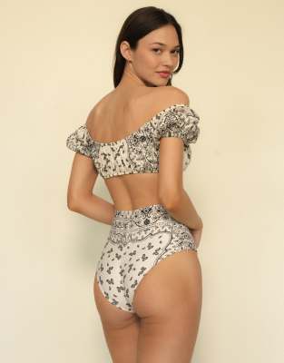 Montce Ivy Bandana Bandita Bikini Top-multi In White