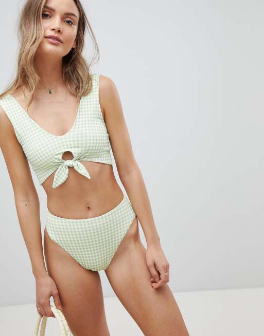 Montce green gingham bikini ASOS