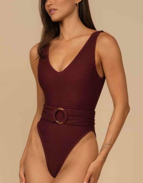 MONTCE kim one-piece in maroon crochet - view 1