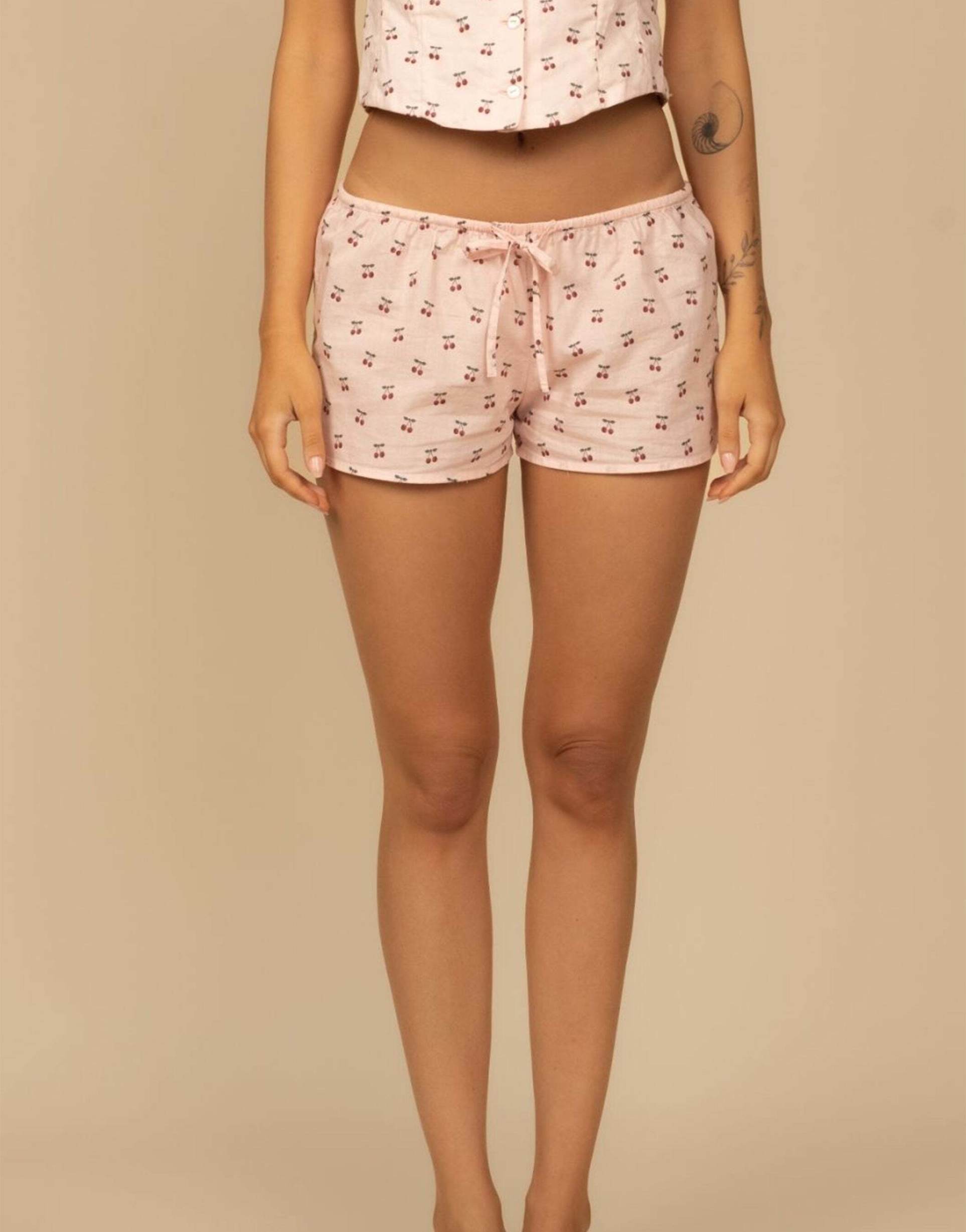 montce low-rise drawstring shorts in cherries