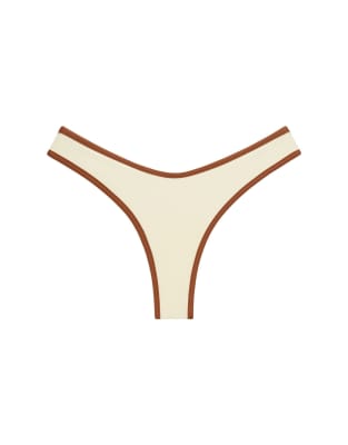 Montce Oat Terracotta Binded Lulu Bikini Bottoms Oat Terracotta Binded In White