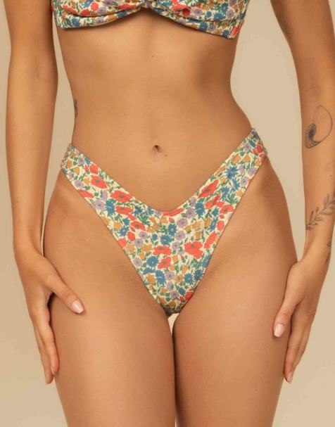 MONTCE lulu (zig-zag stitch) bikini bottom in florencia floral - view 1