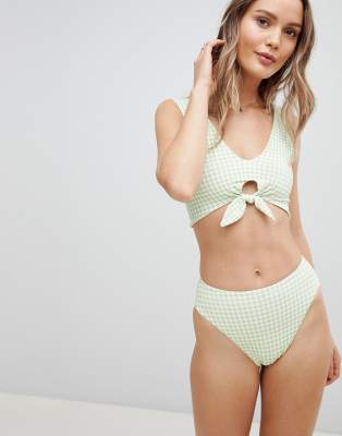 green gingham swimsuit