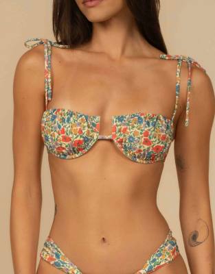 Montce Petal Bikini Top In Multi