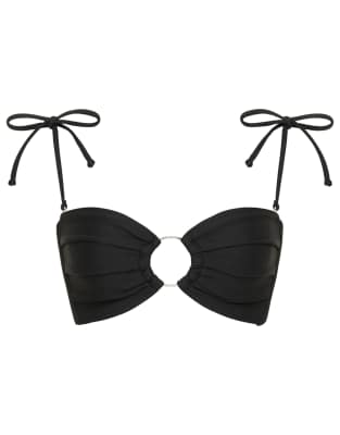 Montce Sable Tori Ties Bandeau Bikini Top-black In Black