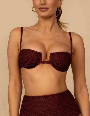 Montce Simonette Bikini Top In Burgundy