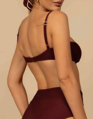 Montce Simonette Bikini Top In Burgundy