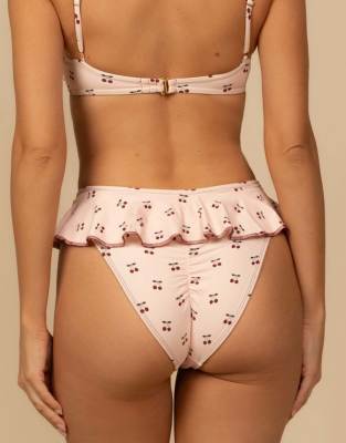 Montce Tamarindo Ruffle Bikini Bottom In Pink