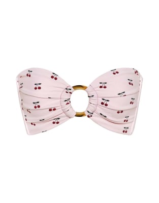 Montce Tori Ties Bandeau Bikini Top In Pink