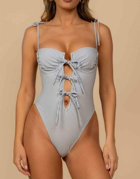 MONTCE trois one-piece in classic blue stripe - view 1