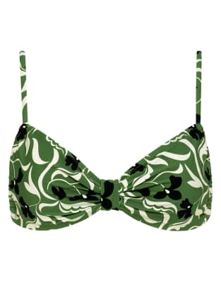 Montce Veronica Floral Devin Bikini Top-multi In Green