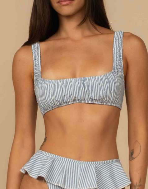 MONTCE zoe bikini top in classic blue stripe - view 1