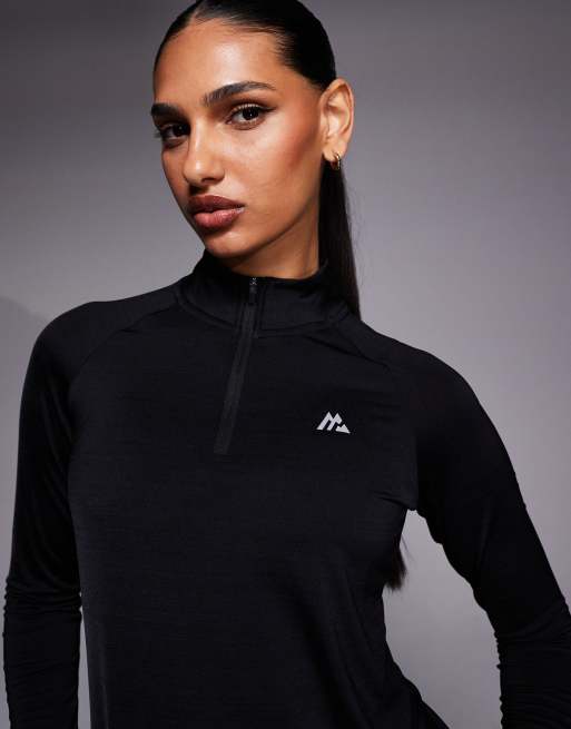 Montirex Breathe half zip top in black, 3 of 4
