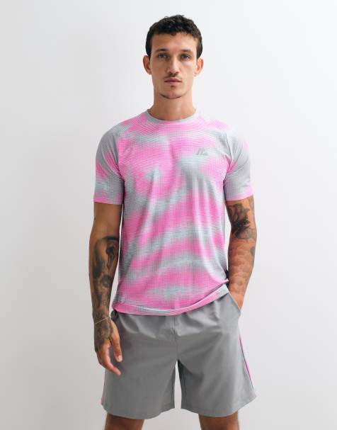 Montirex - camiseta Haze en gris y efecto rosa neón - view 1