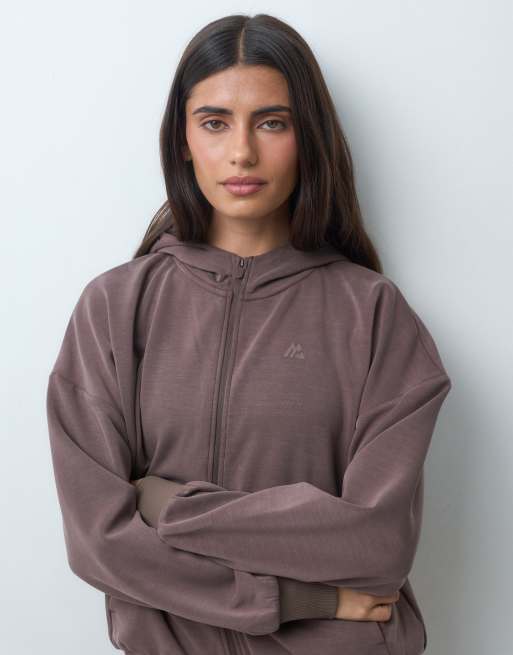 Montirex cloud full zip hoodie in brown, 3 of 5