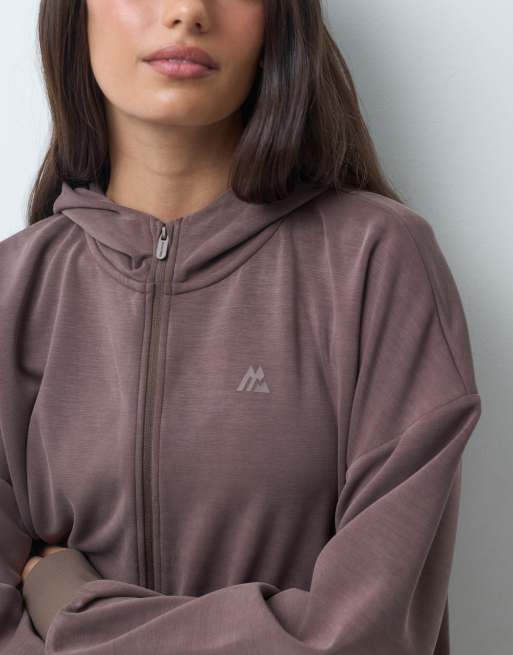 Montirex cloud full zip hoodie in brown, 5 of 5