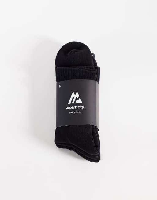 Montirex crew 3 pack socks in black, 3 of 3