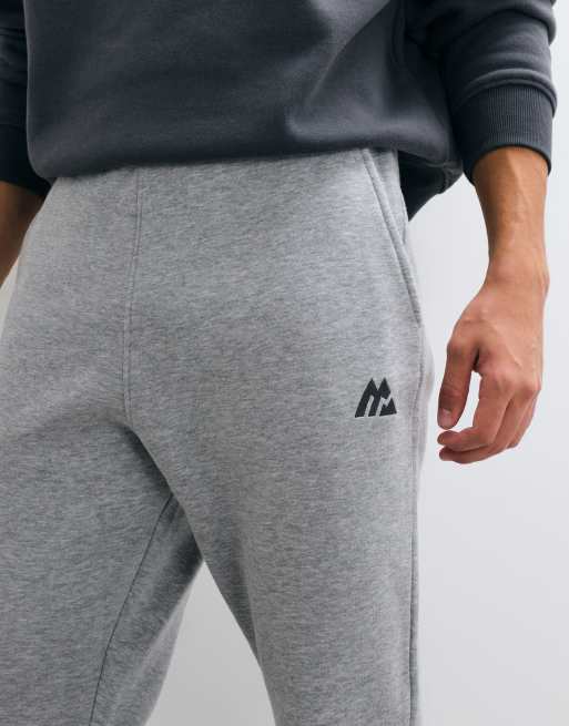 Montirex Essential fleece-joggingbukser med logo i gråmeleret, 5 af 5