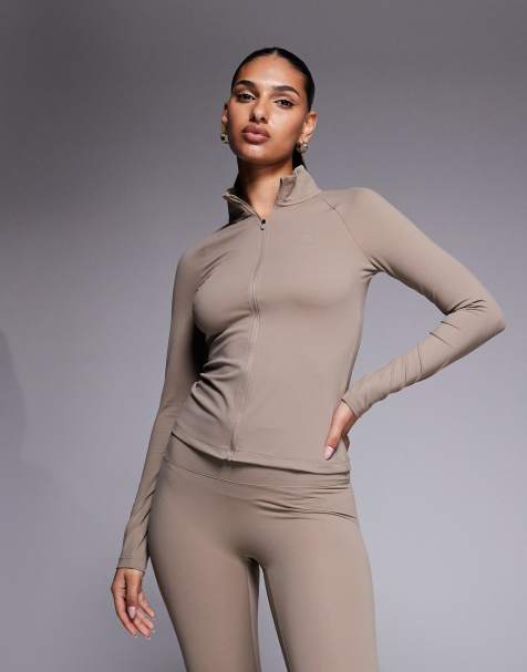 Montirex Form full zip top in brown - view 1