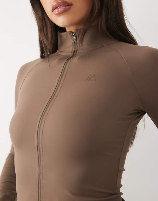 Montirex Form full zip top in brown, 3 of 4