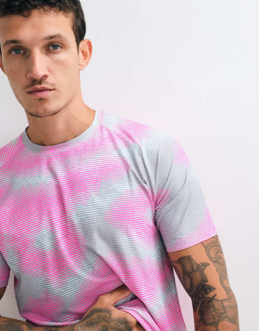 Montirex Haze T-shirt i grå og neonpink effekt, 4 af 5