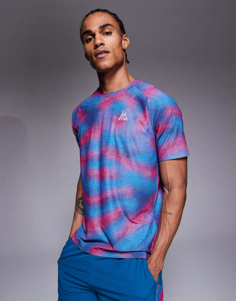 Montirex Haze t-shirt in blue and pink
