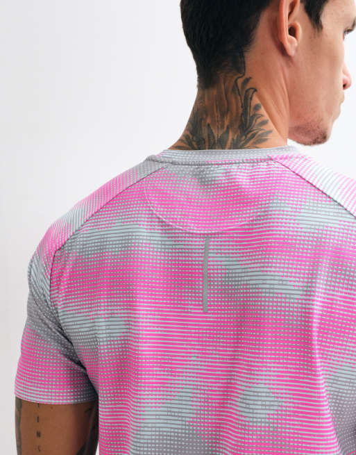 Montirex Haze t-shirt in grey and neon pink effect, 2 of 5