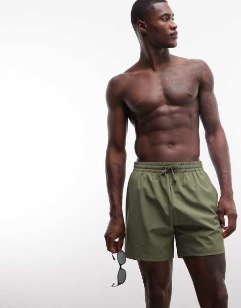 Montirex Monogram swim shorts in khaki - view 1