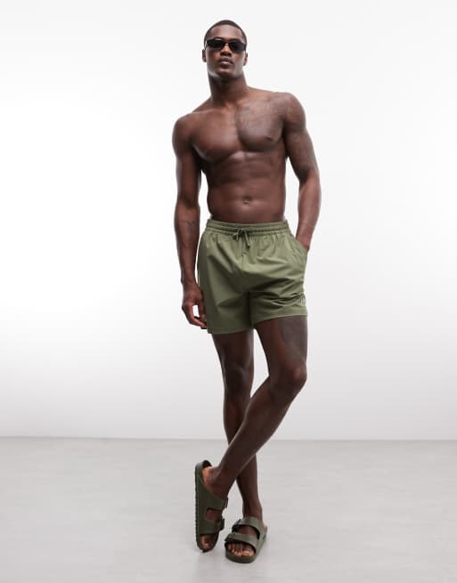 Montirex Monogram swim shorts in khaki, 2 of 5