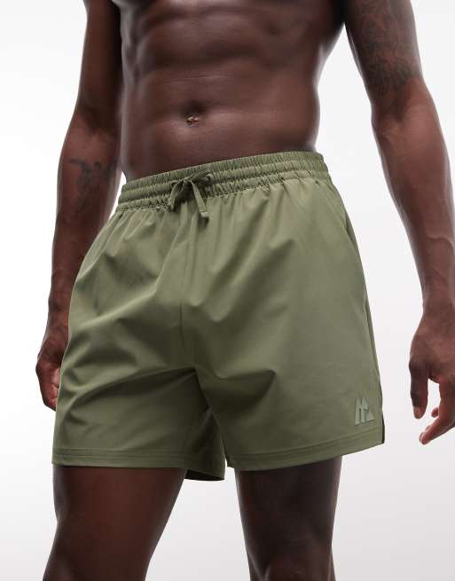 Montirex Monogram swim shorts in khaki, 4 of 5