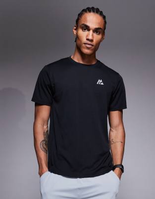 Peak Gridded - T-Shirt in Schwarz Schwarz 2XL